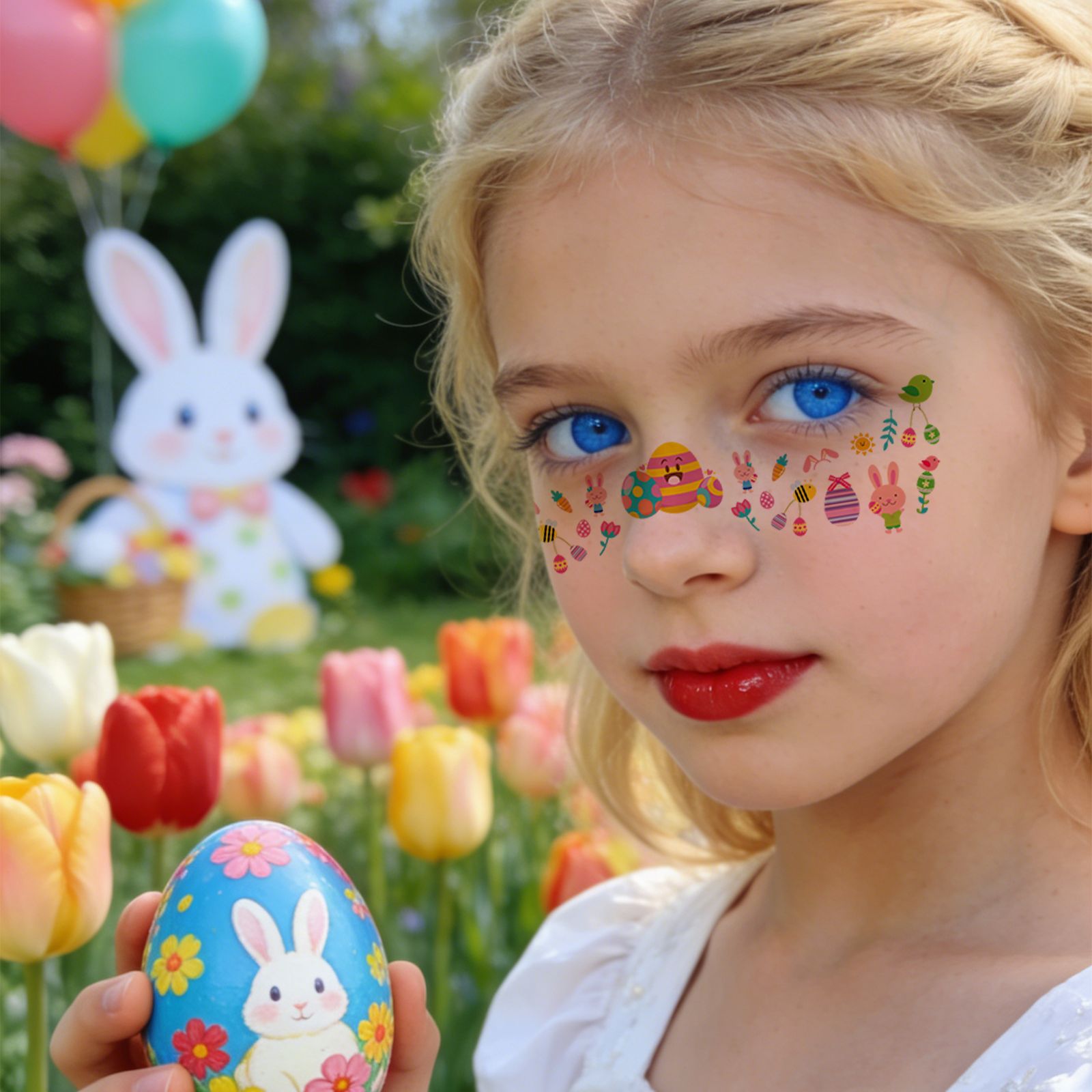 Tatuajes Temporales Faciales de Pecas de Pascua Papel de Transferencia de Agua