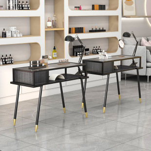 Glass Black Manicure Table, Fashionable Internet Celebrity Manicure Table, Light Luxury, Simple Cream Style Manicure Shop Special Table