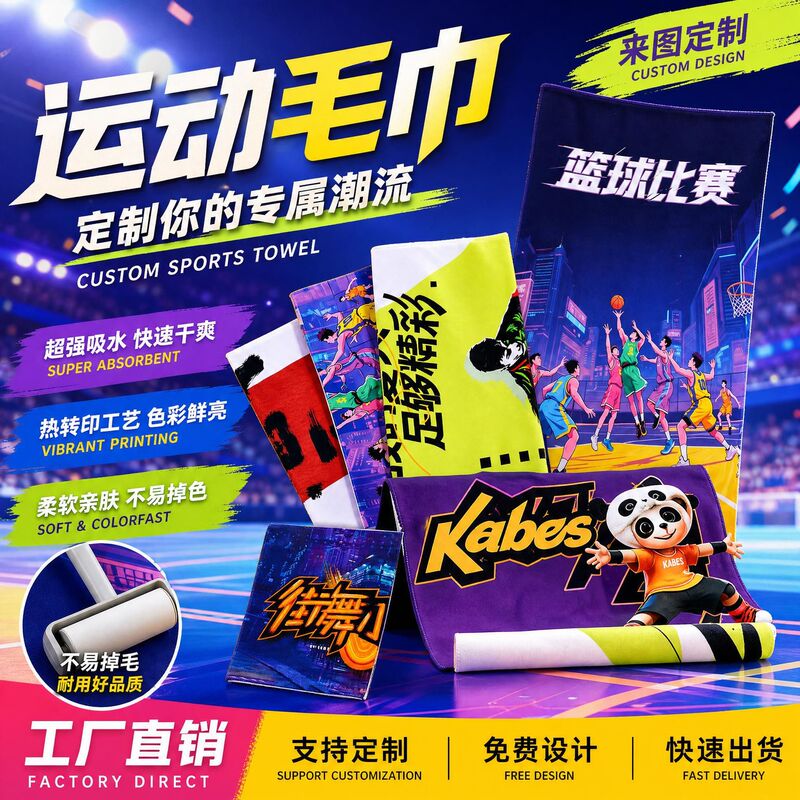 Manufacturer Wholesale Towels with Custom Logo, Outdoor Running and Fitness Sweat Towels, Celebrity Support Banners, Sports Towels Manufacturer Wholesale Towels with Custom Logo, Outdoor Running and Fitness Sweat Towels, Celebrity Support Banners, Sports Towels
