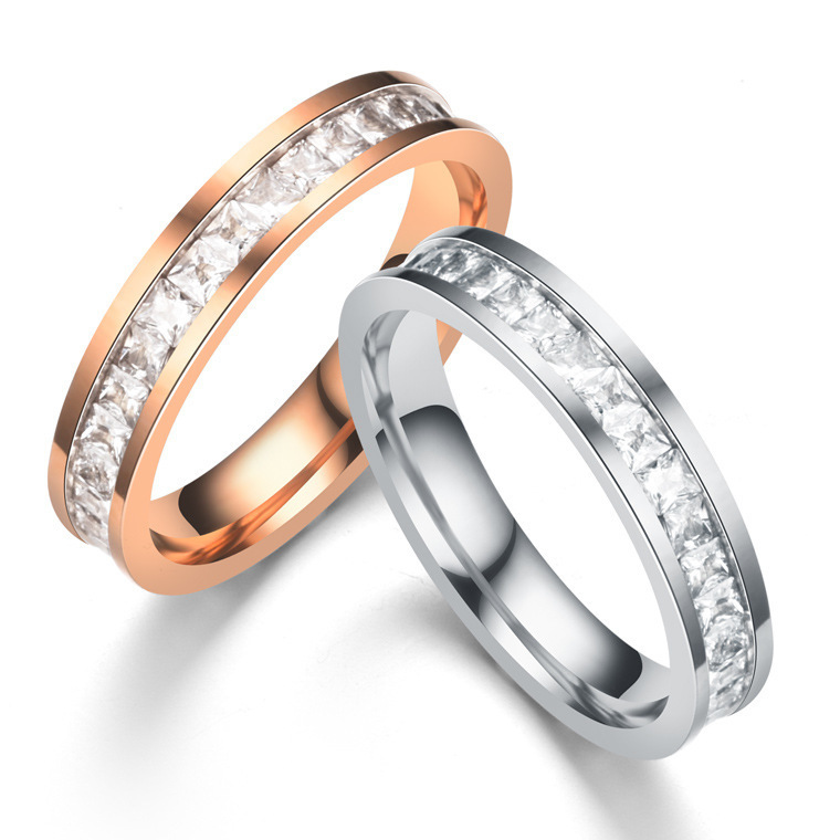 7g Weight Zircon Inlay Material Rings Classification 13, 5 Ring Size 1 Piece Quantity Holiday, Daily Occasion Titanium Steel Material Geometric Pattern Women's Gender Inlay Design Basic, Modern Style, Classic Style Style Wholesale Jewelry Basic Modern Style Classic Style Geometric Titanium Steel Zircon Inlay Rings 18