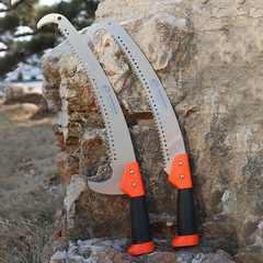 Five Metal Garden Tools High-Altitude Branch Saw for Fruit Trees, Orchard Use High-Altitude Logging Saw Iron Storage Can with Wooden Handle Single Hook Hand Saw