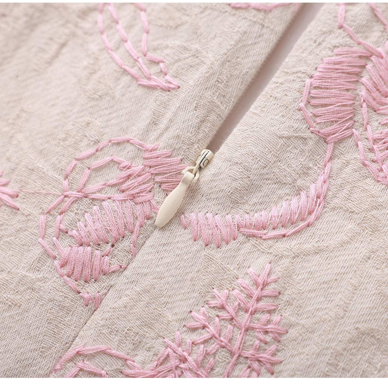 Đầm chữ A thêu jacquard tay ngắn mùa xuân hè — xanh lam chi tiết 26