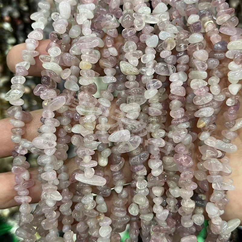 3-5mm天然水晶原石碎石打孔随形石消磁石散珠DIY饰品配件厂家批发|undefined