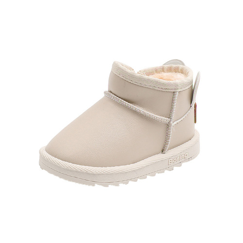 Children's Snow Boots Winter Baby Cotton Boots for Boys and Girls Thick Warm Winter Shoes Waterproof Cotton Shoes for Young Children Short Boots