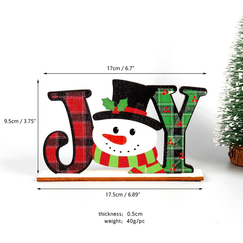 クリスマス装飾木製デスクトップ装飾品ダイニングショッピングモールショップウィンドウ木製工芸品カラフルな組み立てられた装飾品|undefined
