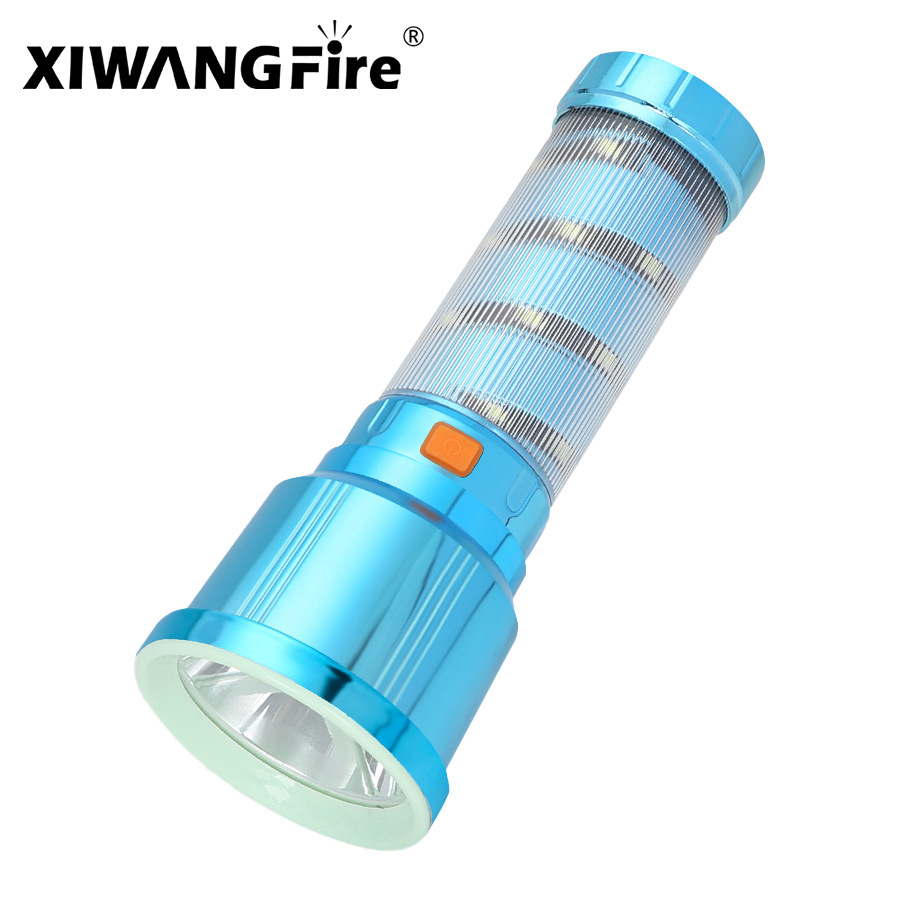 Nuevo cross-border linterna de luz luminosa multifuncional lámpara de camping multifuncional tipo C linterna LED recargable