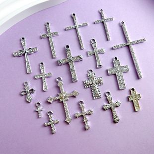 Cross Diamond Alloy Accessories Color-Preserving DIY Handmade Jewelry Accessories Earrings Pendant Necklace Pendant Material God