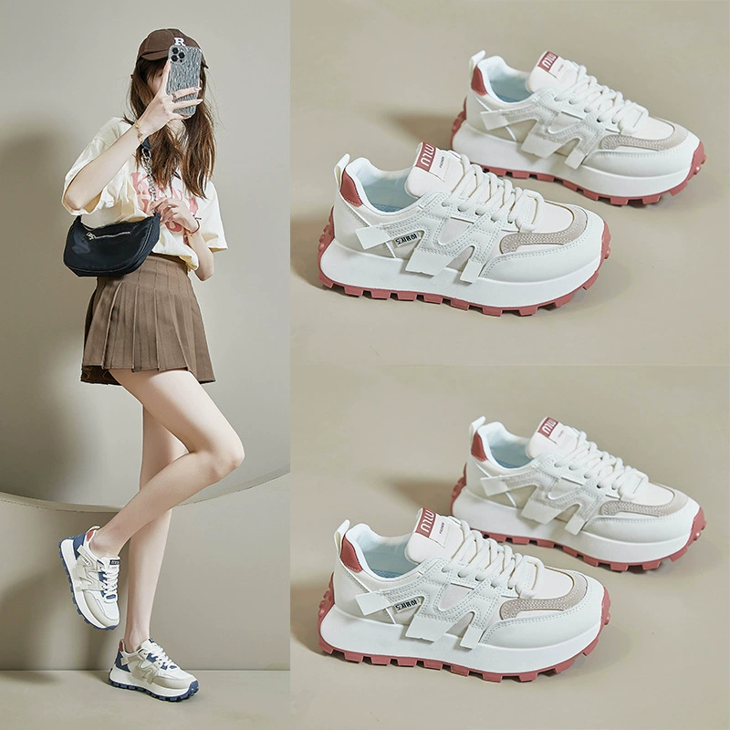 Кроссовки в корейском стиле Ins, новые "dad shoes" для женщин 2025 весна, студенческие спортивные беговые кроссовки, повседневные с эффектом увеличения роста G6822-3