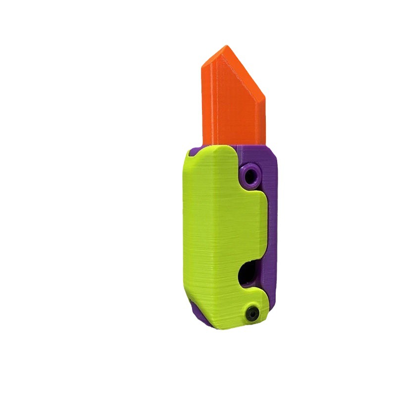 Cuchillo de zanahoria de doble filo, cuchillo de descompresión por gravedad impreso en 3D con luz intermitente, juguete de descompresión de goma, arenas movedizas