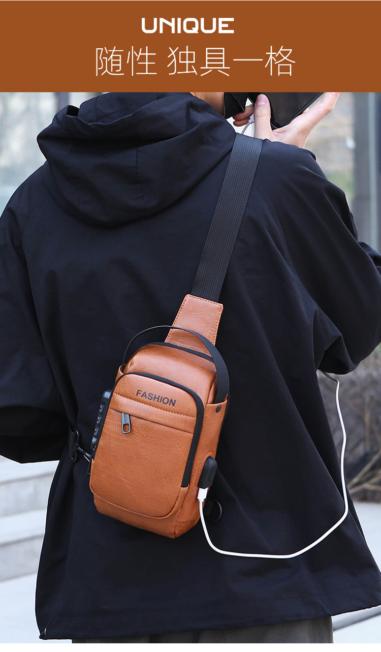 Men's chest bag, crossbody bag, anti-theft waist bag, outdoor sports bag, men's bag, crossbody bag, high-end cycling storage bag undefined