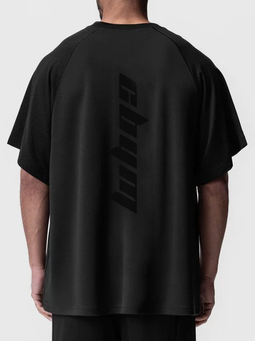 Nueva Camiseta deportiva masculina de manga corta de verano de Código Europeo waffle empalma malla seca y transpirable tendencia transfronteriza masculina
