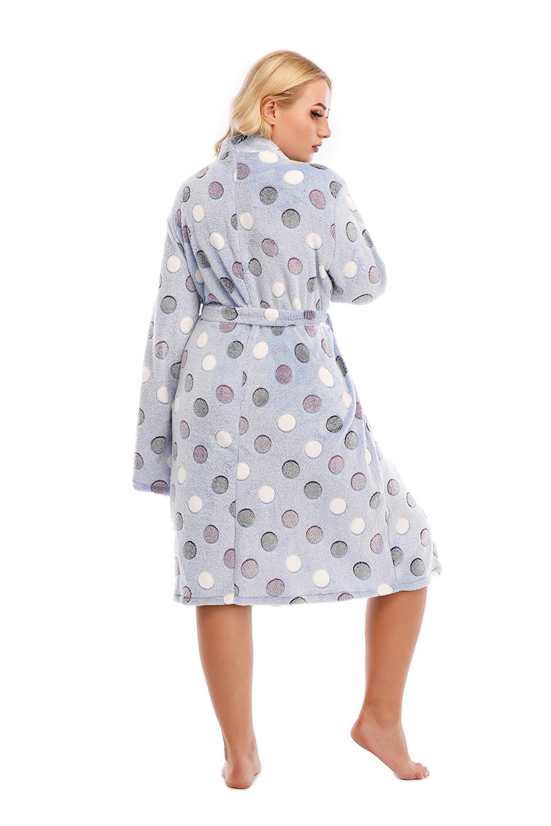 GraceChic GraceChic Cross-Border Hot-Selling Autumn And Winter New Thickened Plus Size Flannel Women's Casual Sweet Nightgown Loungewear_voghion.com