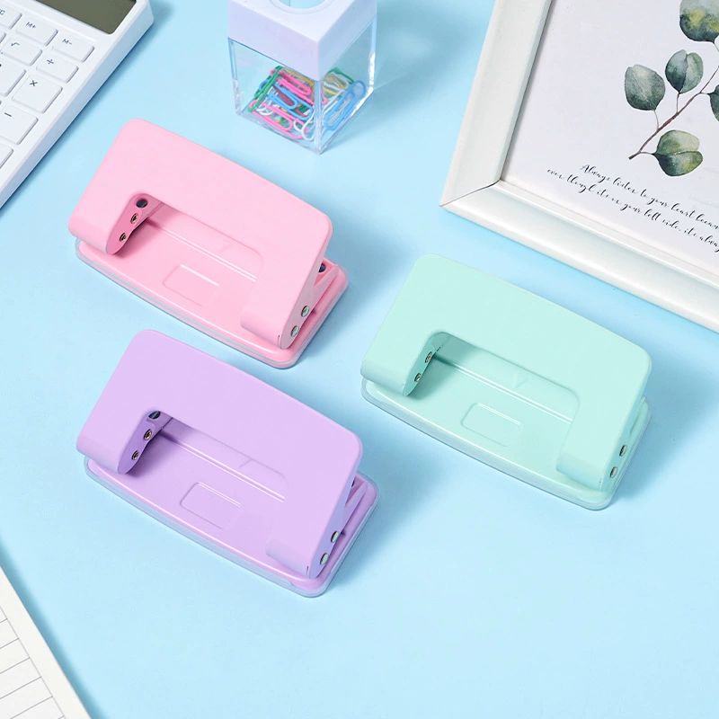 Дырокол для макарон с двойным отверстием, кросс-бордерный круглый дырокол, офисный незаменимый дырокол для переплета с отрывными листами, оптовая продажа