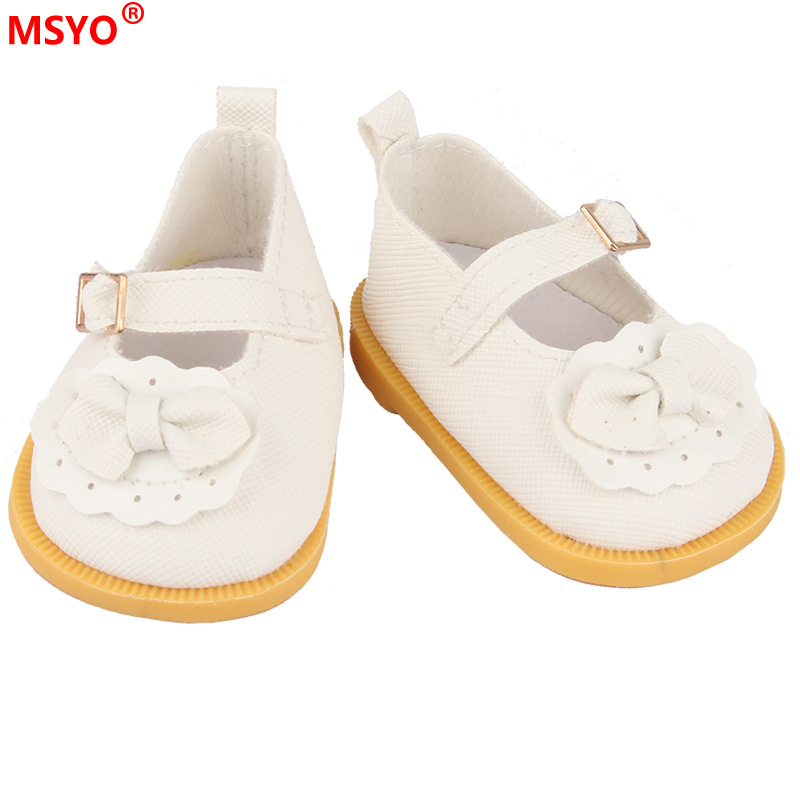 18 pulgadas American Girl muñeca zapatos 43cm muñeca lindo arco amor lentejuelas zapatos muñeca zapatos de lona