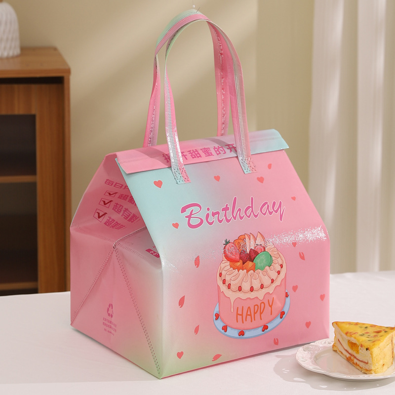 現物卸売りケーキ保温袋出前デザート専用不織布手提げアルミ箔袋高鍋保冷バッグ