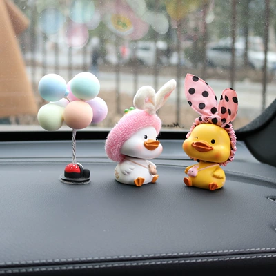 Ornaments Creative Cute Cartoon Central: Other Automotive Interior Supplies - 1-pair-of-hairband-ducklings-traceless-stickers-confession-balloons