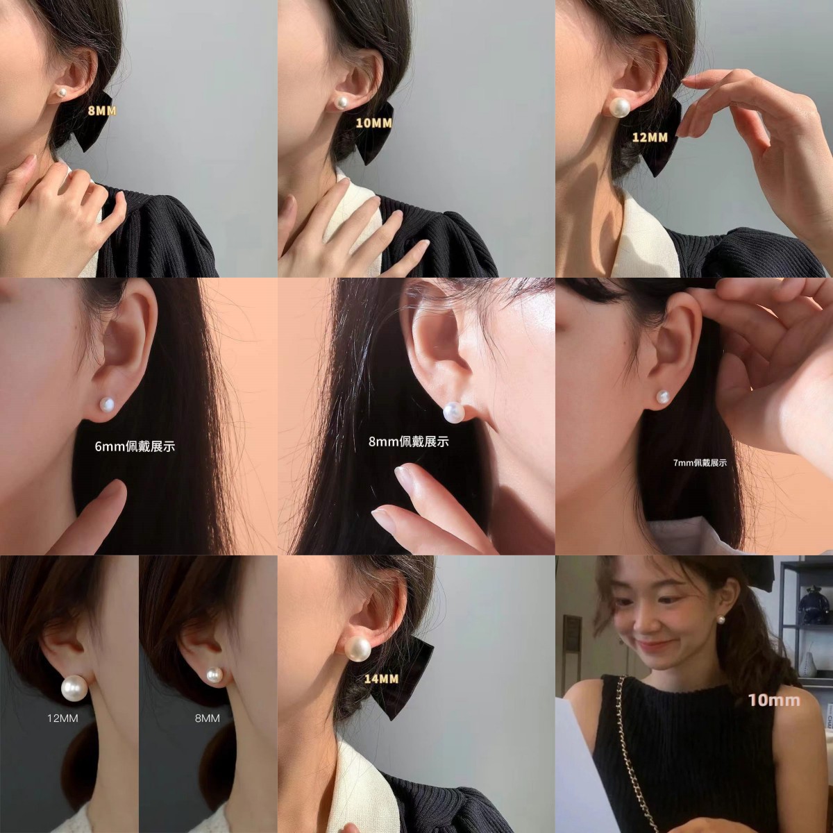 淡水珍珠耳釘女饅頭珠氣質耳環抗過敏耳飾高級感養耳洞2023新款潮