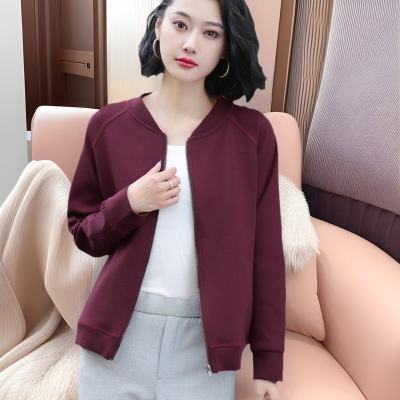 Casual Sweatshirt Jacket Women's Cardigan Spring & Fall 2025 New Spring Thin Loose Large Size Stand Collar Sports Top Casual Sweatshirt Jacket Women's Cardigan Spring & Fall 2025 New Spring Thin Loose Large Size Stand Collar Sports Top