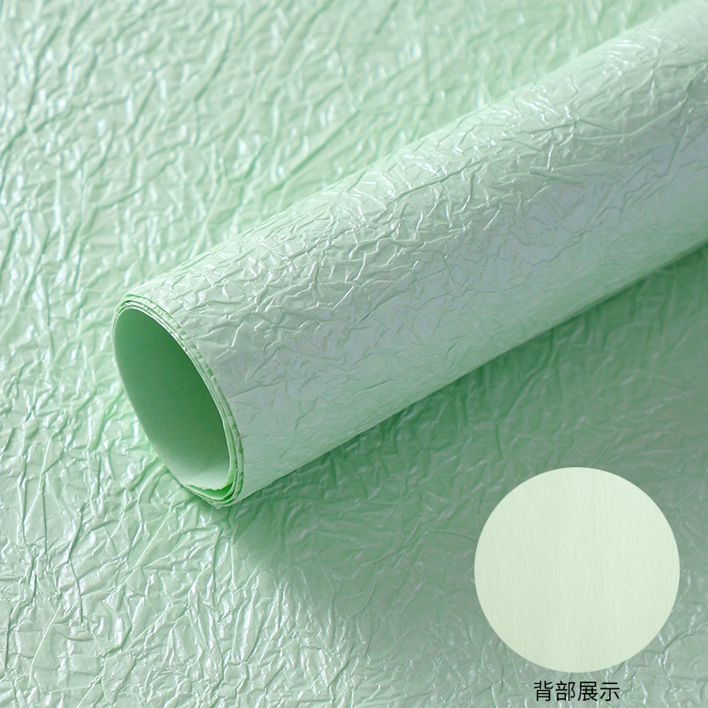 Papel para envolver ramos de flores, materiales para envolver regalos, papel hecho a mano con estampado de piedra estilo coreano con tinta de efecto flotante, papel crepé texturizado.