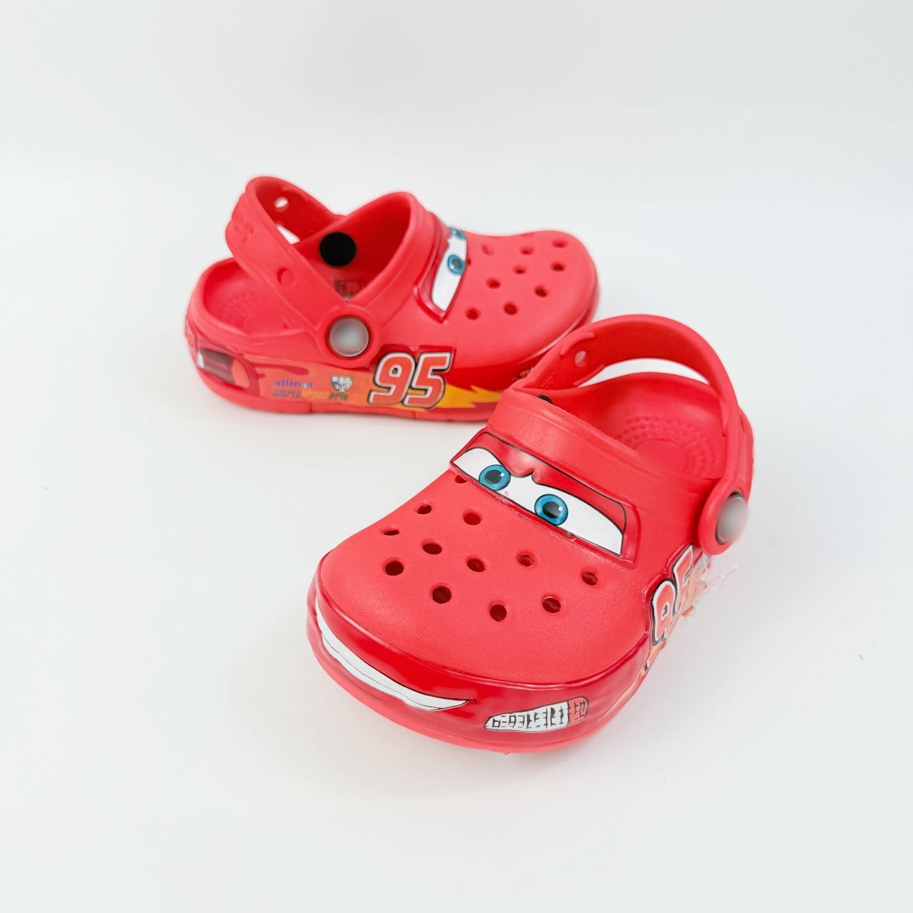 Cro Cardia Children's 95 Flashing Light Car Shoes for Boys and Girls, New Comfortable Flat Beach Sandals with Closed Toe Slippers