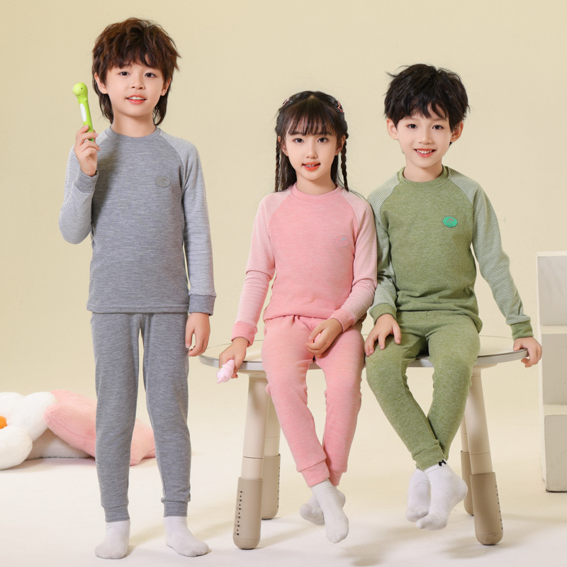 어린이 열 속옷 세트 가을과 겨울 새로운 큰 어린이 샌딩 가을 의류 가을 바지 학교 유니폼 소년 소녀 홈 의류