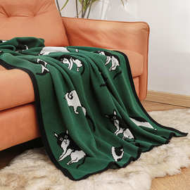 2024跨境新款沙发毯午睡盖毯针织空调毯动物风小毯子