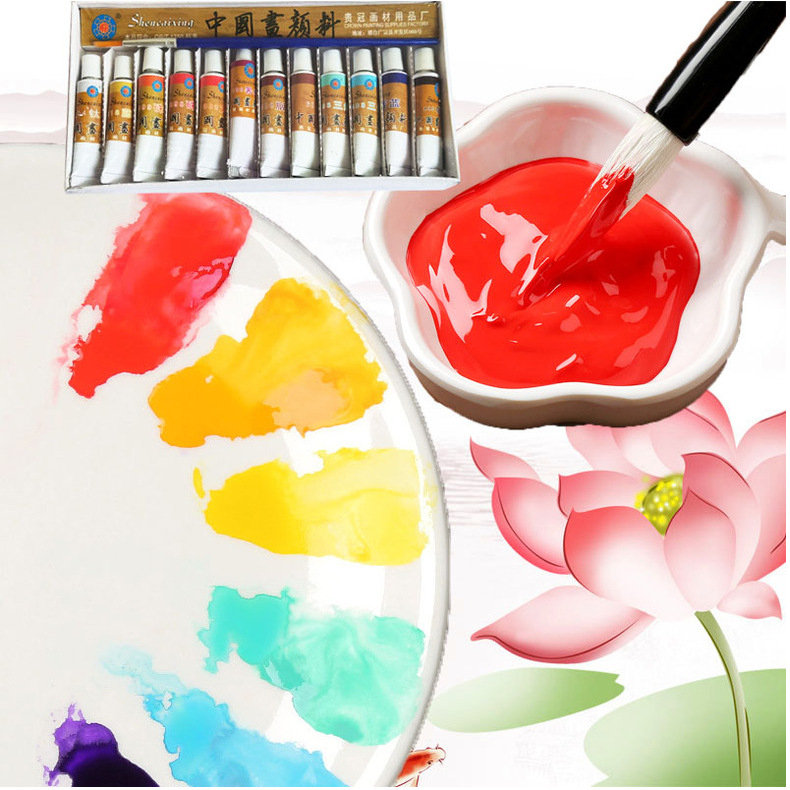 Shencai Star Chinese Painting Paint Set for Beginners, Children's Tube Set, 12 Colors, 5ml Gongbi In
