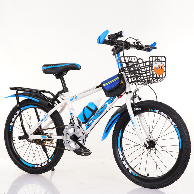 White and blue/single -speed [gift package+car basket+back seat]