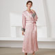Autumn and Winter Long Women's Nightgown Comfortable Lace-up Silk-like Pajamas Bathrobe Thin Cardigan Long-sleeved Home Clothes