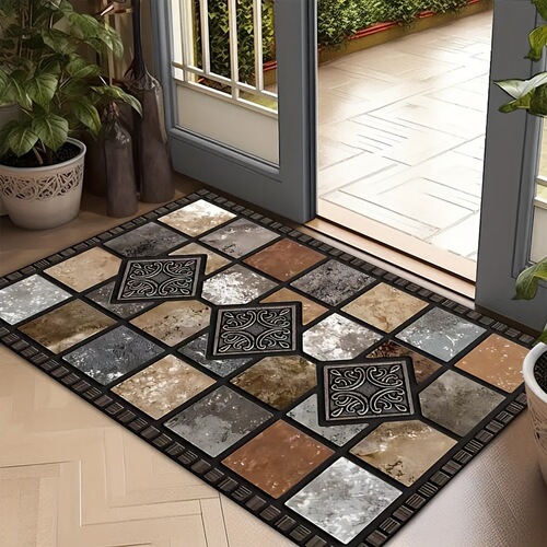 Crystal velvet floor mat rubs soil dust removal doormat easy-to-care floor mat, tiled, dirty-resistant, non-slip mat
