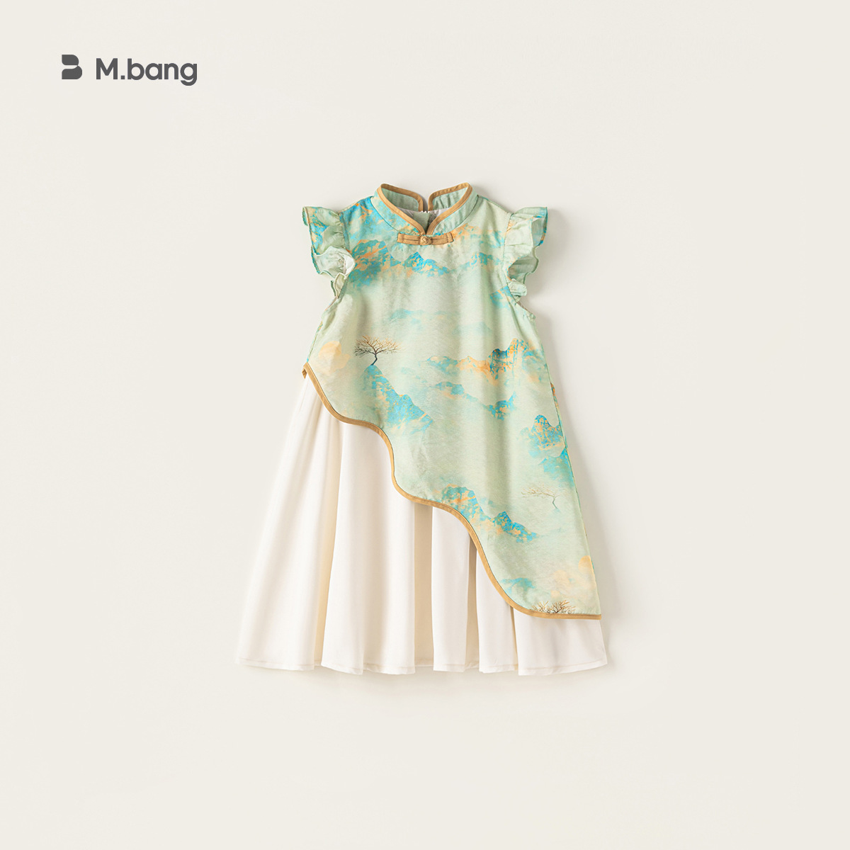 Youbao ropa para niños estilo antiguo Hanfu nuevo vestido chino para niños manga voladora pequeña cuello alto cheongsam vestido estampado de estilo nacional image 8