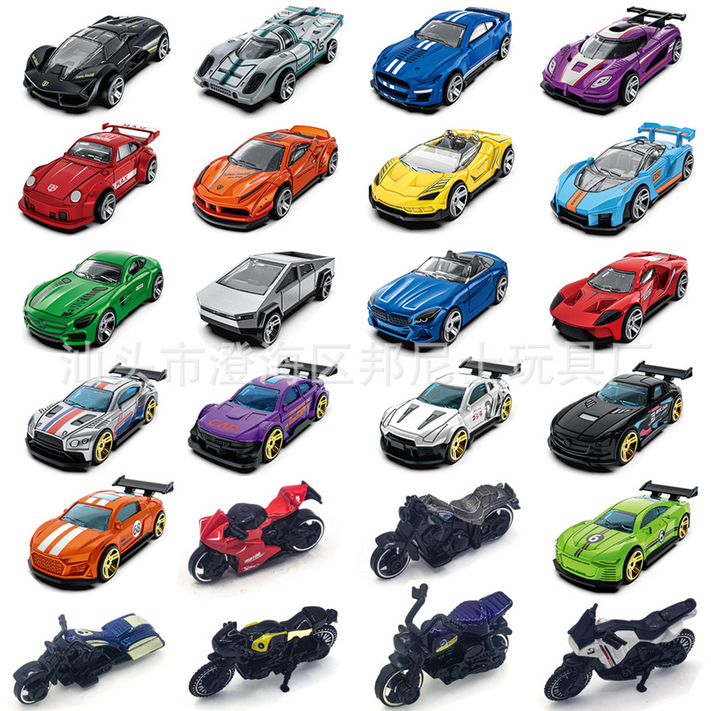 Alloy Car Model Simulation Racing Motorcycle 1:64 Alloy Car Model Sliding Kidsren's Toys Various Mixed Cross-Border