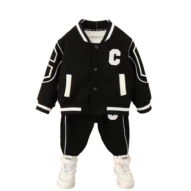 2023 New Sports Baseball Two Piece Set Foreign Style Boys' Spring and Autumn Suit Handsome Children's_voghion.com