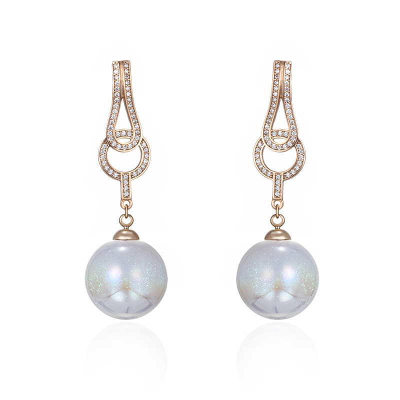 Xuping aleación de cobre galvanizado sirena princess imitación de perlas pendientes de verano de alto nivel nicho ligero de lujo pendientes de orejas mujeres