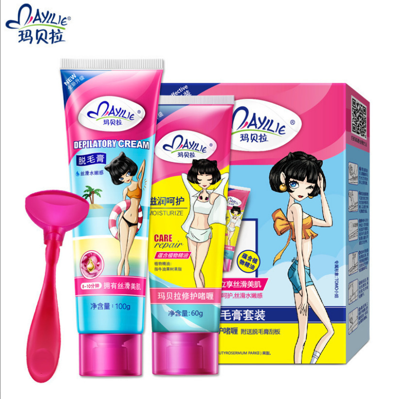 Крем для депиляции, восстанавливающий гель, комплект, 100г, 60г