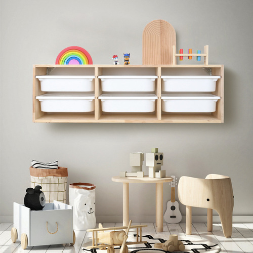 Cross-border children's room toy storage rack wall-mounted wall storage rack baby toy classification sorting box storage cabinet