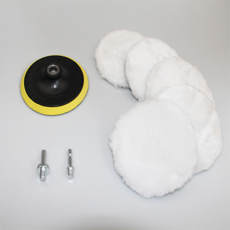 仿羊毛抛光盘套装4657寸自粘羊毛球汽车美容打蜡清洁羊毛盘抛光轮