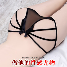 颜蓓薇内裤女蕾丝边性感新款细带低腰迷人裸感厂家货源全黑灰裆