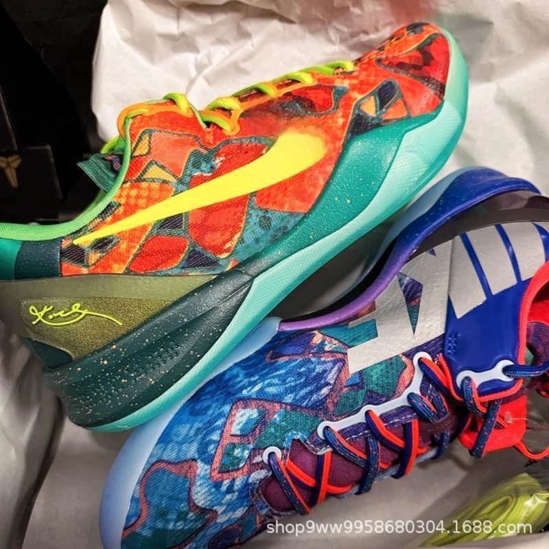 莆田跨境 Kobe 8 What The科比8 鸳鸯蓝橙男子低帮篮球鞋HM96-9|undefined