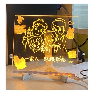 Cross-border Erasable DIY Children's Toy Luminous Sketchpad Portable Hand-painted Handwriting Board with Stand Mini Blackboard