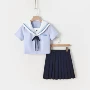 夏季基础新款水色水手服