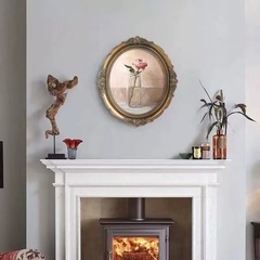 法式復古相框掛牆沙發背景牆裝飾畫橢圓形客廳家居擺件畫框歐美式