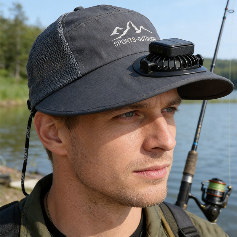Men's Fishing Solar Charging With Fan Summer Women's Outdoor Sunshade Sun Protection Hat_voghion.com