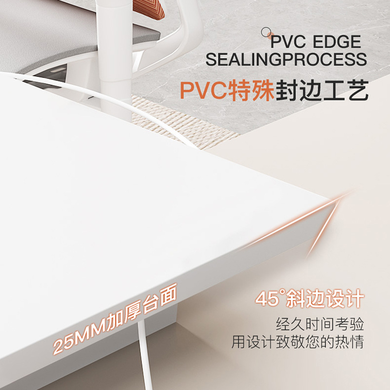 Staff desk with six seats, staff desk with screen and card seats, four-seat multi-seat conference table