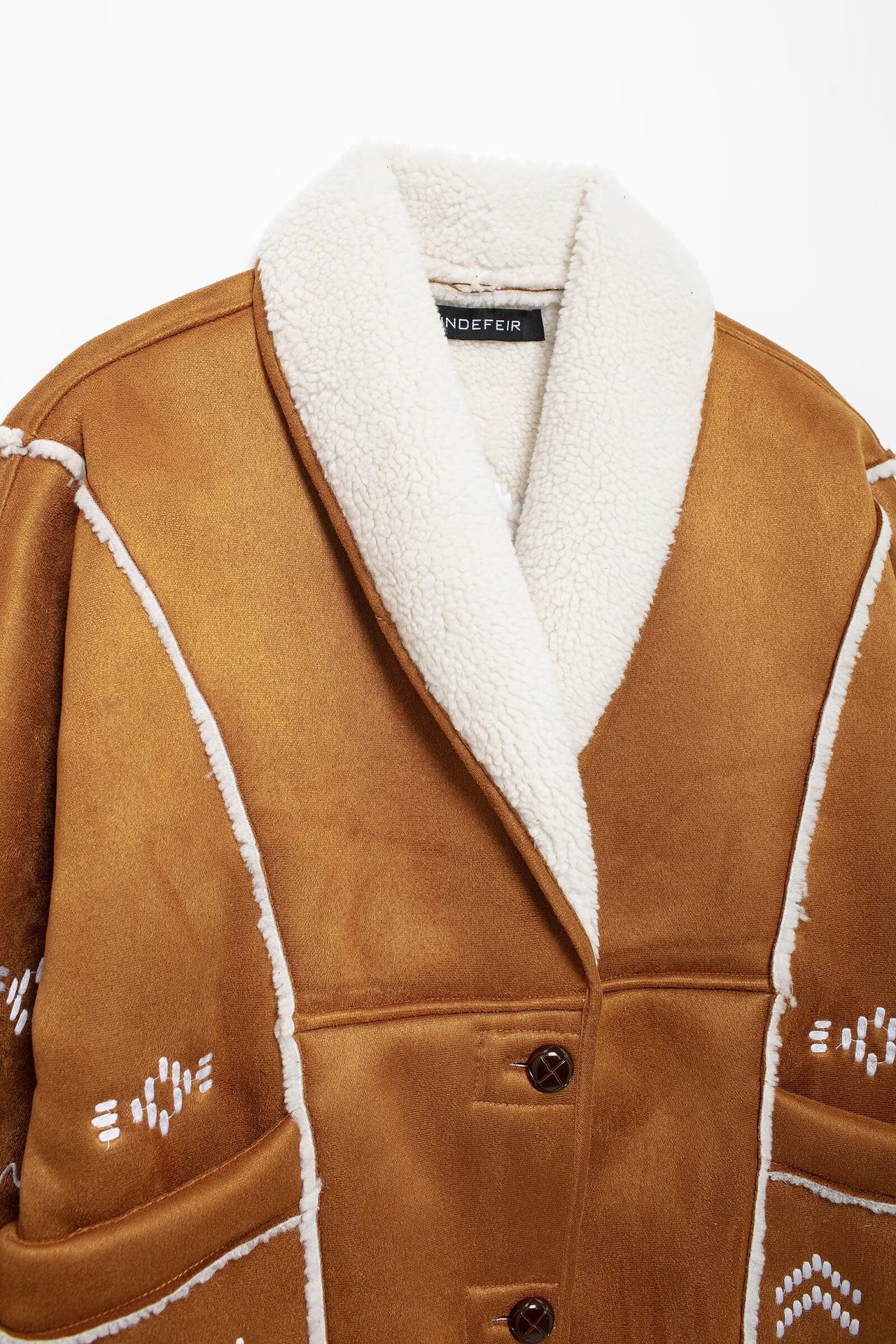 Women s clothing autumn and winter new item street fashion embroidery medium length coat_voghion.com