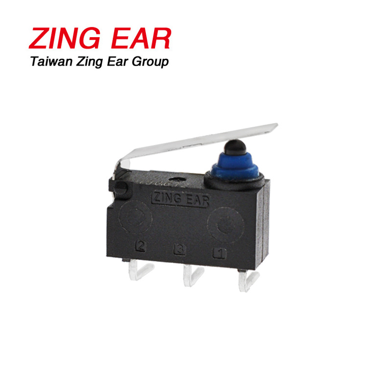 厂家供应直手柄PCB端子无定位柱微动开关 汽车引擎盖防水微动开关