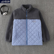 大童装一件代发胖男童夹棉外套薄棉秋冬款中大童儿童上衣加肥加大