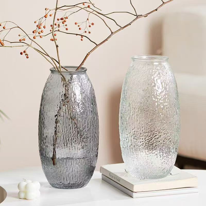 Wholesale modern simple large bodhi glass vase home living room ornaments water nourishing rich bamboo transparent vase