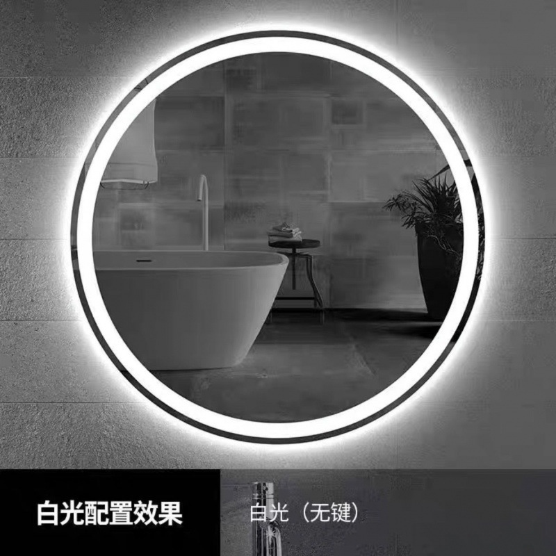 Espejo redondo inteligente de baño antifiebla espejo táctil con lámpara espejo de baño colgado en pared antifiebla espejo de maquillaje LED luminoso