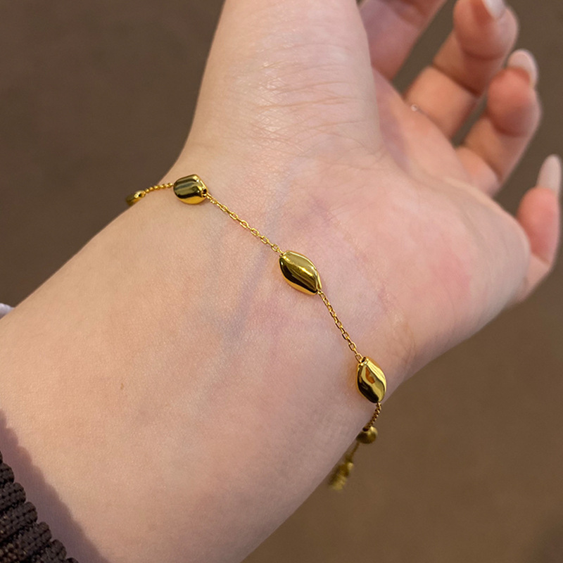 Italian Fragment Bracelet S925 Sterling Silver Thickly Plated with 18K Gold Diamond-Cut Line Jewelry Xiaohongshu Live Streaming Supply Source Italian Fragment Bracelet S925 Sterling Silver Thickly Plated with 18K Gold Diamond-Cut Line Jewelry Xiaohongshu Live Streaming Supply Source